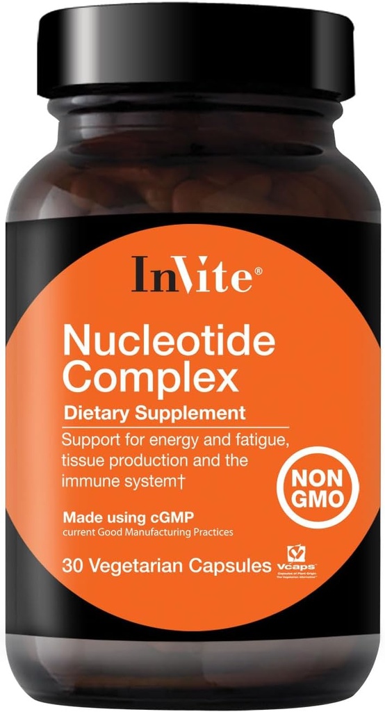 Invite Health Nucleotide Complex - 免疫健康とエネルギーをサポート - AMP、CMP、GMP、UPMを含むNucleotide Complex Blend 400mgが含まれています - 30ベジタリアンカプセル(2パック)