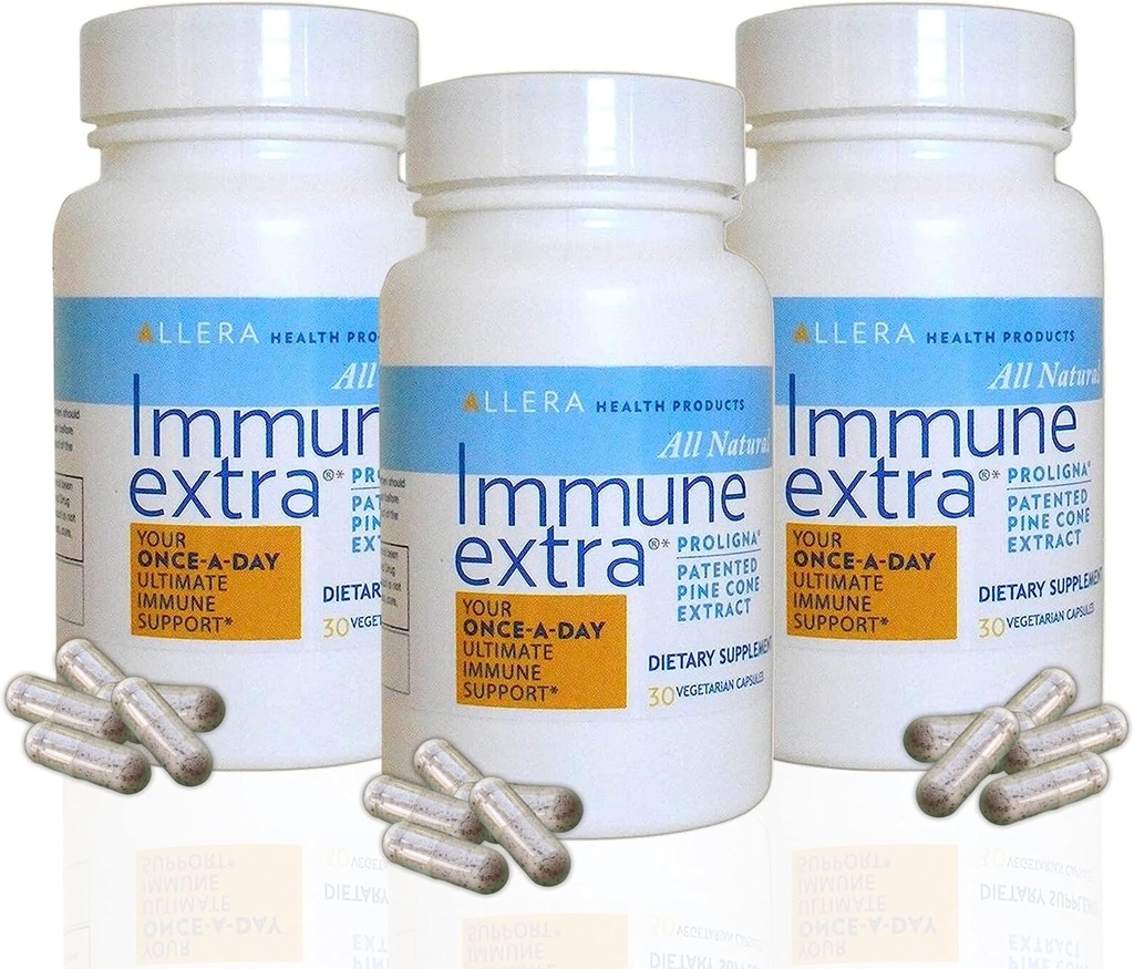 Allera健康パインコーンエキスカプセル - ビーガンプロリナ植物ベースのダイエット製品 - 免疫サポートサプリメント - 有機スコッチパインコーンエキスは、ワイルドクラフトツリーから収穫 - 30キャップ、3パック