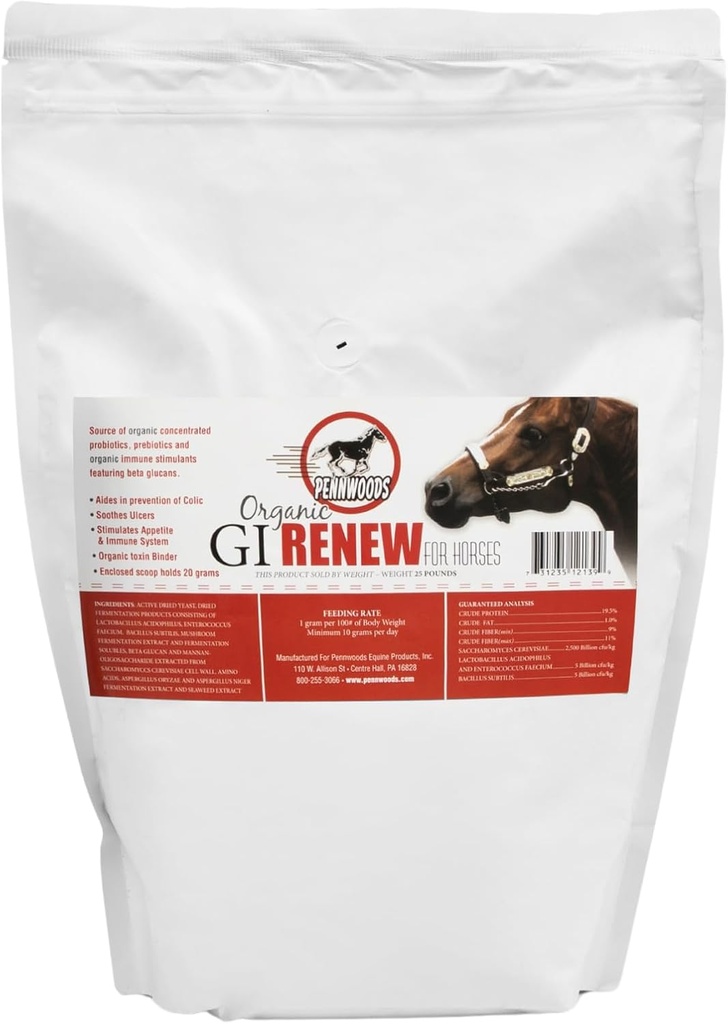 ペンウッド GI Renew、Equine、免疫および食欲刺激、プレバイオティクス、消化酵素の酵素のためのプロバイオティクス | 馬の補足 潰瘍の救助および有機毒素のつなぎ、5 LBの袋を提供して下さい