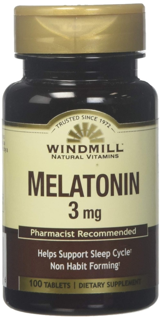 風車の風車Melatonin 3 Mgタブ100の風車