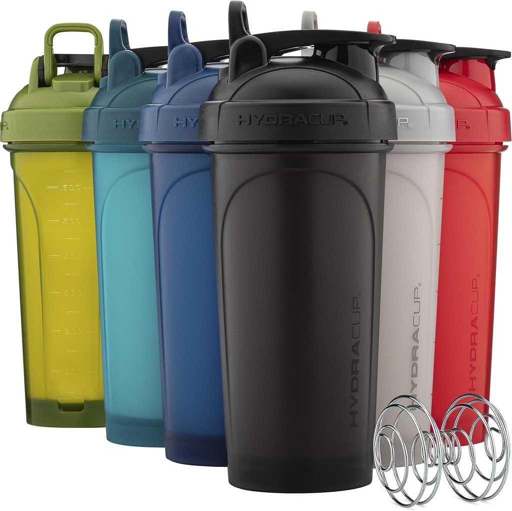 ハイドラ カップ プロフロー シェーカー ボトル 6 パック (28oz) | ウィスク ボール、リーク プロフ リッド、隠しキャリー ハンドル | タンパク質粉末、混合サプリメント、新鮮な色のための BPA 無料のジム ミキサー