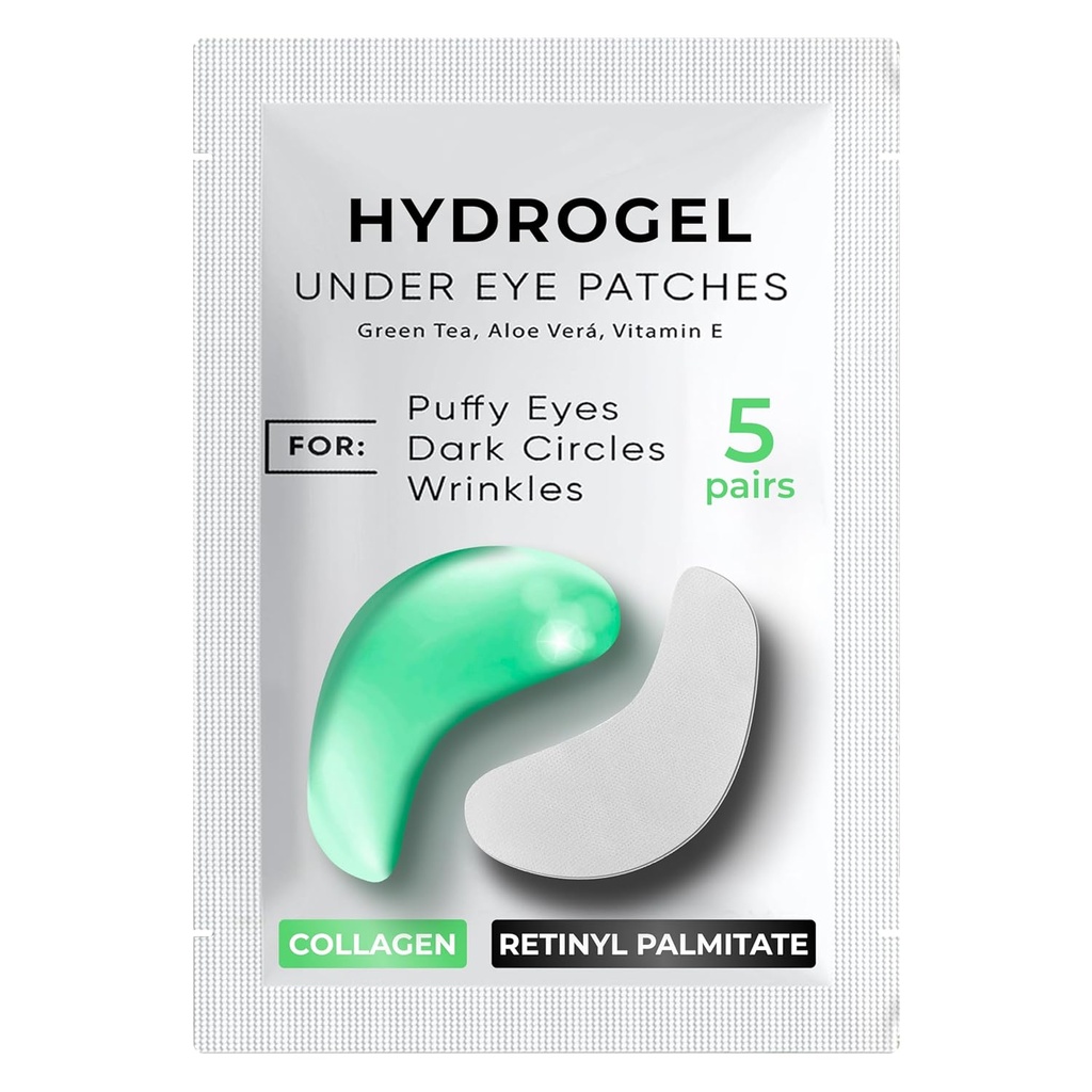 ダークサークルのための目のパッチの下、Puffiness 5 の PAIRS - 目の処置の下の暗い円 - 目のマスクのゲルの下 - の目のゲルのパッチの下 - 緑茶、コラージュの目のパッチ - 目のパッドの下