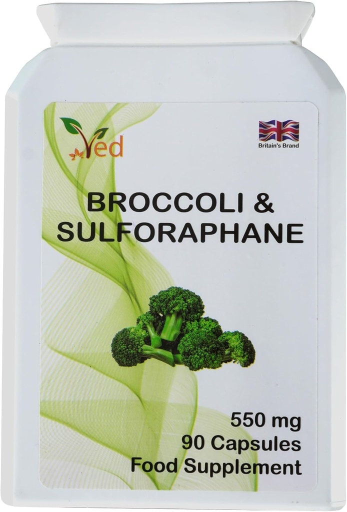 Ved Broccoliのスルフォラファン、ビタミンおよび鉱物の豊富なブロッコリーの粉550のmg 90のカプセル(45日の供給)