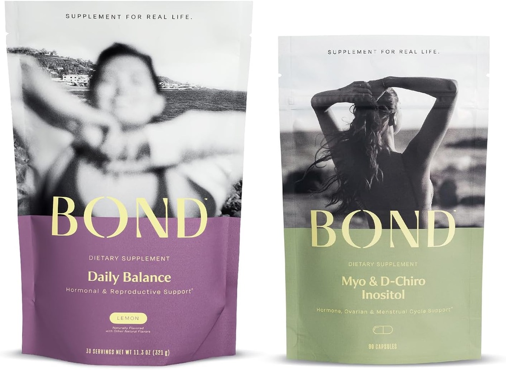 BOND毎日バランスとMyo-Inositol&D-Chiro Inositolカプセルバンドル:女性のためのホルモンバランスと健康的なサポート