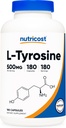 Nutricost L-Tyrosine 500mg、180カプセル - グルテンフリー&非GMO