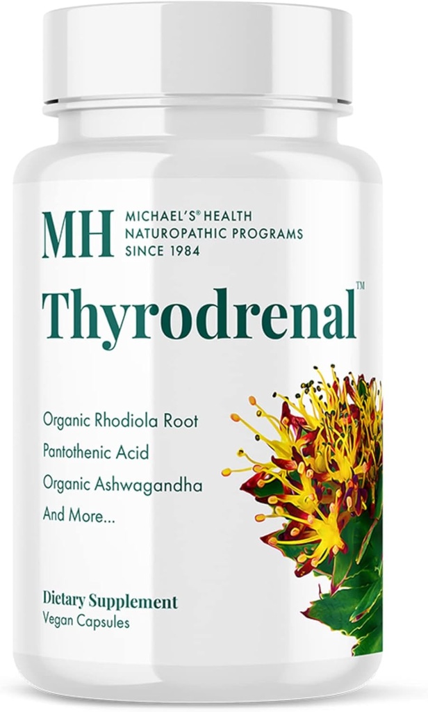 MICHAEL'S Health Naturopathic Program Thyrodrenal - 120 ビーガンカプセル - Thyroid & Adrenal Healthをサポート - ビタミンC付き - 60 サービング