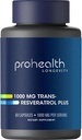 ProHealth Resvera 1000trolmg | 純粋なトランスレスベラトロール | プラスケルセチン、赤ワイン&グリーンティーエキス | 臨床的にセルラー健康、記憶、健康な老化をサポートするためにスタディ | 60 カプセル