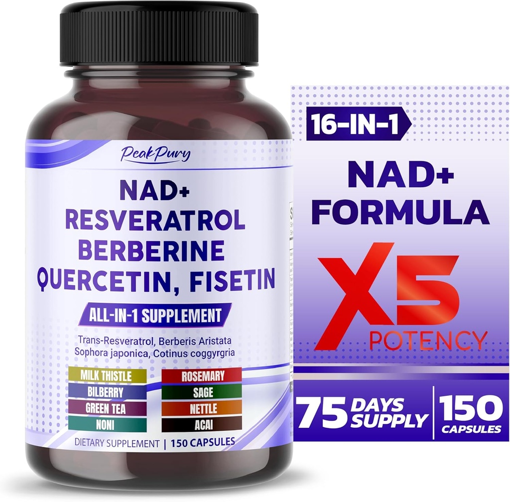 NAD + トランスレスベラトロール Berberine Quercetin Fisetin ミルク アモルト - アメリカ製