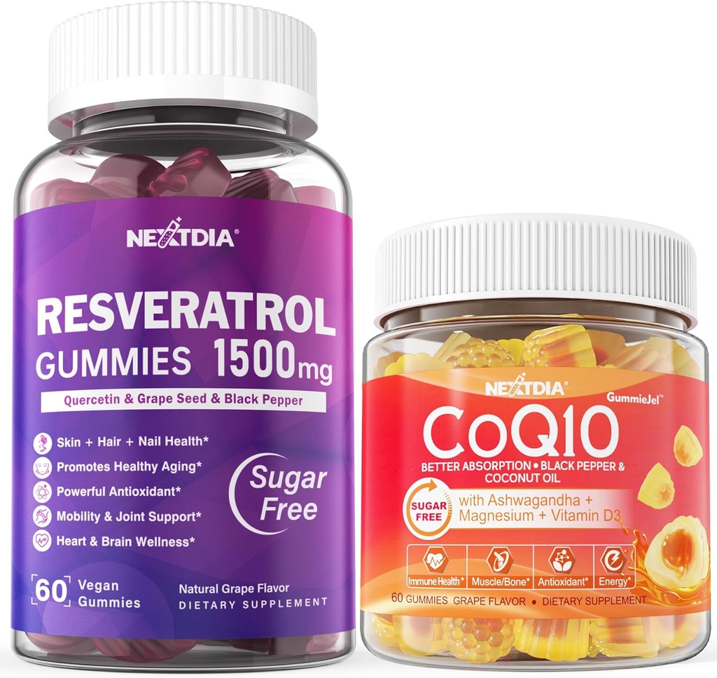 砂糖の自由なResveratrolのグミー1500mg + CoQ10 200mg 100mgはマグネシウム サポート健康な老化及び長寿とグミを塗りました