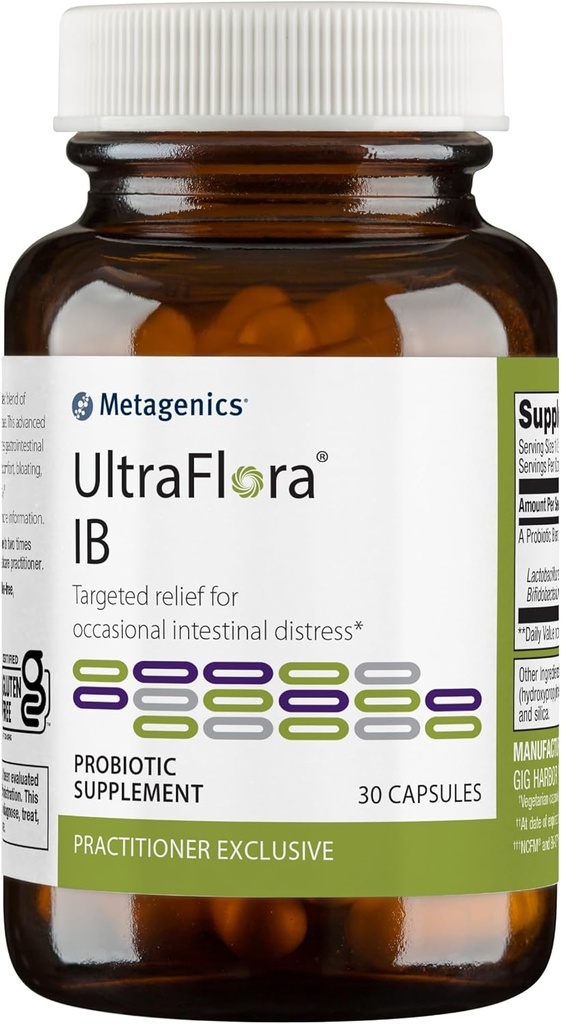 メタジェニックス UltraFlora IB - 消化器の健康のためのプロバイオティクス* - 男性と女性のためのアンチブロア* - 60 Billion CFU - 非GMO、グルテンフリー、ベジタリアン - 30カプセル
