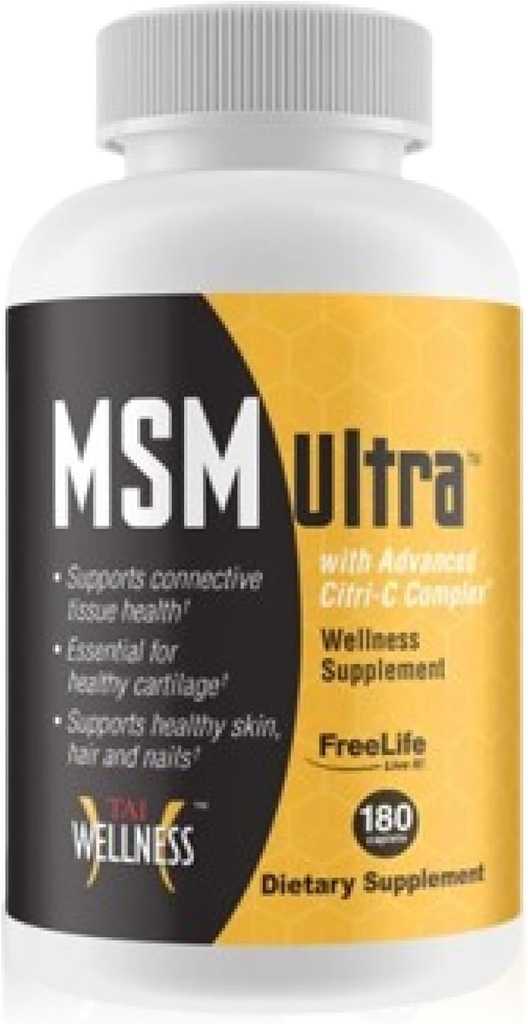 ヤングエビティフリーライフ MSM Ultra | 3,000 mg MSM + 独自のCitri-C複合ブレンド + ビタミンC | 究極のメチルスルフォニルメタンサプリメント | 骨と関節サポート | 180 カウント