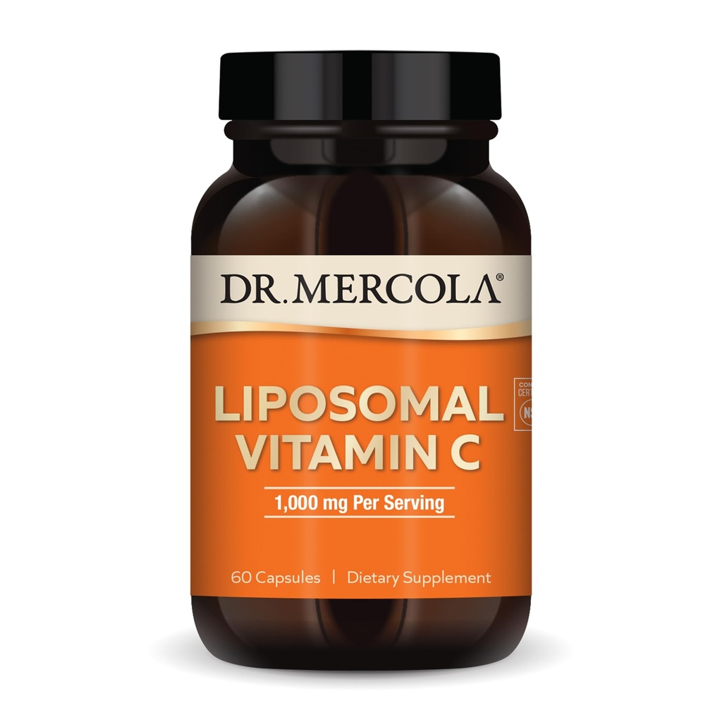 Dr. Mercola LiposomalビタミンC - 脳、心臓、目指、免疫サポート - 1,000 mgのバイオ利用できるビタミンC - 非GMO、グルテンフリー&大豆フリー - 60カプセル(30のサービング)
