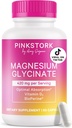 Pink Stork Magnesium Glycinate with Vitamin D - Magnesium Supplement for Women to Support Natural Calm, Mood, and Sleep - Hormone Balance for Women - 60 Capsules, 1 Month Supply