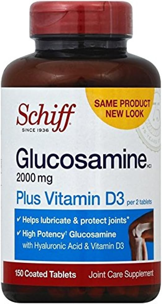 ビタミンD3およびHyaluronic酸、150のタブレットが付いているSchiffのグルコサミン2000mg - 共同補足