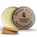 男性のStriking Viking Beard Balm - ベアードコンディショナ - 天然由来のベアドバター、アーガン&ホホホバ油で作られたバルムをStyling - ベアードコンディショナ - ベアードコンディショナ - バルム - 天然由来のベアドバター、アーガン&ホホホバ油(2オンス)、サンダルウッド