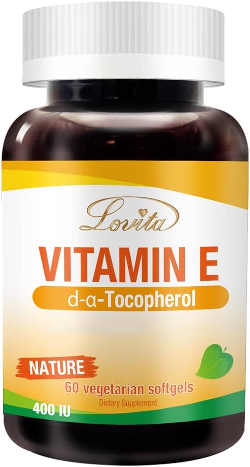 LovitaのビタミンE 400 IUのSoftgels、自然な268のmg (Dアルファトコフェロールとして)、健康な皮、毛、釘及び免疫システム サポート、60の菜食主義者のSoftgelsのためのビーガン