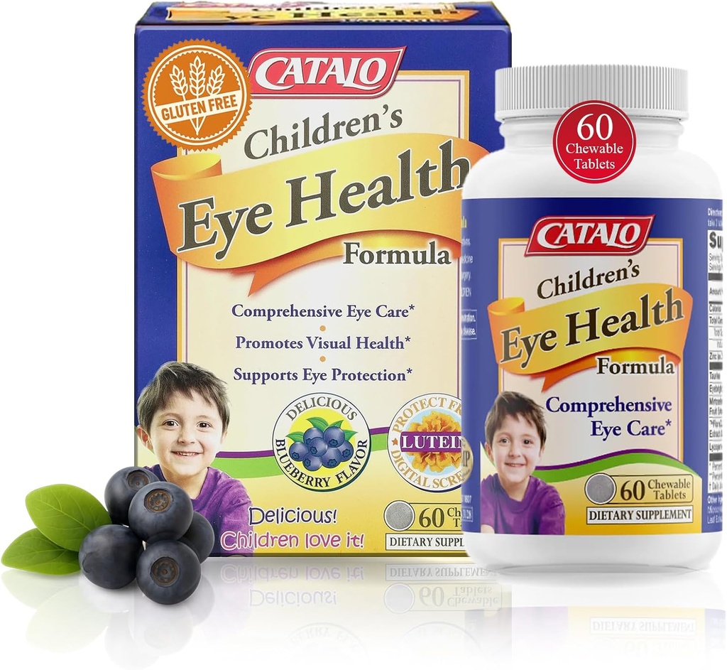CATALOの子供の目の健康の方式のCirtoselectのBilberryのエキス、FloraGLOのマリーゴールドのエキス、Eyebright、Taurineおよび目の心配のための亜鉛が付いているChewableタブレット- 60のタブレット