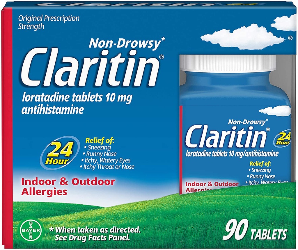 Claritin屋内及び屋外のアレルギーの救助、90-Tablets