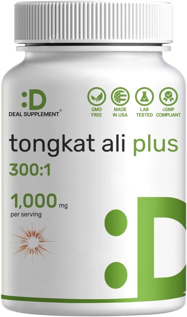 Tongkat Ali抽出物300:1ホニーヤギド1,100mg - インドネシアのロングジャックEurycoma Longifoliaルート - エネルギーのための余分な強度ハーブサプリメント