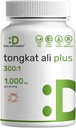 Tongkat Ali Extract 300:1 with Horny Goat Weed 1,100mg – Indonesian Longjack Eurycoma Longifolia Root – Extra Strength Herbal Supplement for Energy