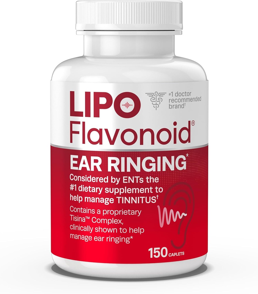 Lipo-Flavonoid Plus Tinnitusリリーフ - リンギングイヤーに推奨される医師 - ビタミンC、B1、B2、B6、B12、およびカルシウム - 150カプレットの臨床的に証明されたレモンBioflavonoidコンプレックス