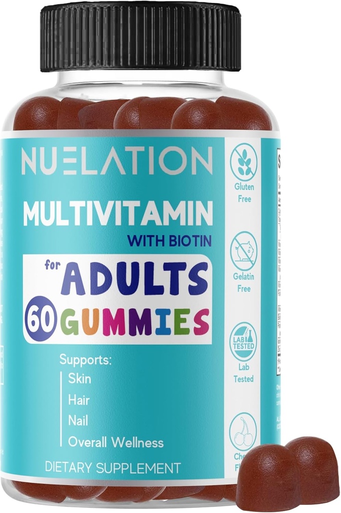 男性&女性マルチビタミングミー。 ビオチン5000のmcgが付いているよく円形の毎日のおなかのmultivitamins。 非GMO、60カウント、30サービング。 免疫サポート、全体的な健康のための大人のための多ビタミン