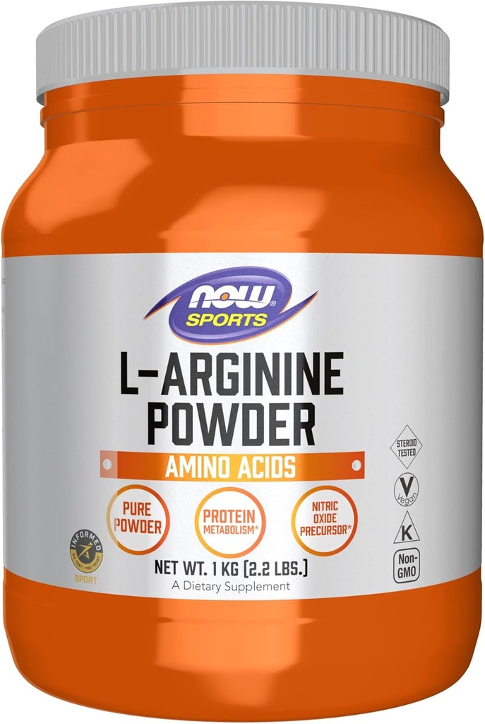 NOW Foods Sports Nutrition, L-Arginine Powder, Nitric Oxide Precursor, Amino Acids, 2.2-Pound