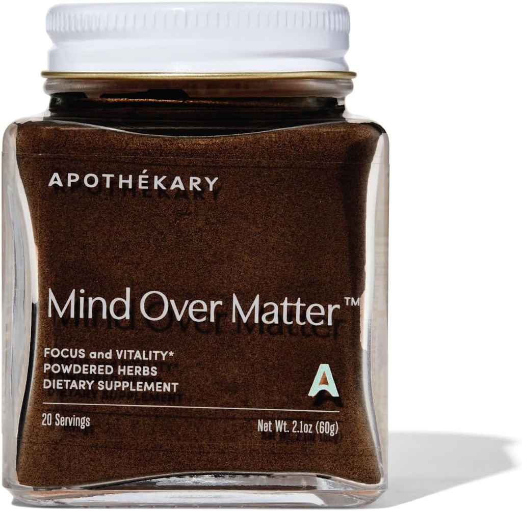 Apothékary 心 以上 マット認知サポート きのこ粉、記憶及び焦点、圧力救助の草の補足、砂糖は放します、完全菜食主義者の、カフェイン無し