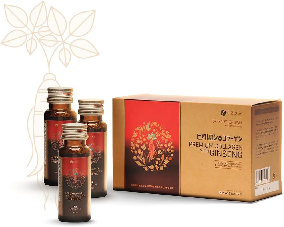 FINE JAPANの健康な老化のための優れたコラーゲン及びGinsengの液体の補足-ビーガン、水和の反老化の血清、コラーゲンはペプチッド粉のSubsituteを補います-女性のための反しわの液体のコラーゲン