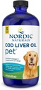 Nordic Naturals Pet Cod Liver Oil, Unflavored - 16 oz - 1048 mg Omega-3 Per Teaspoon - Fish Oil for Dogs with EPA & DHA - Promotes Skin, Coat, & Immune Health
