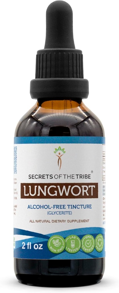 Tribe Lungwortアルコールフリー液体エキス、Lungwort(Pulmonaria officinalis)の秘密は、リーフチンチャーサプリメント2オンスを乾燥しました