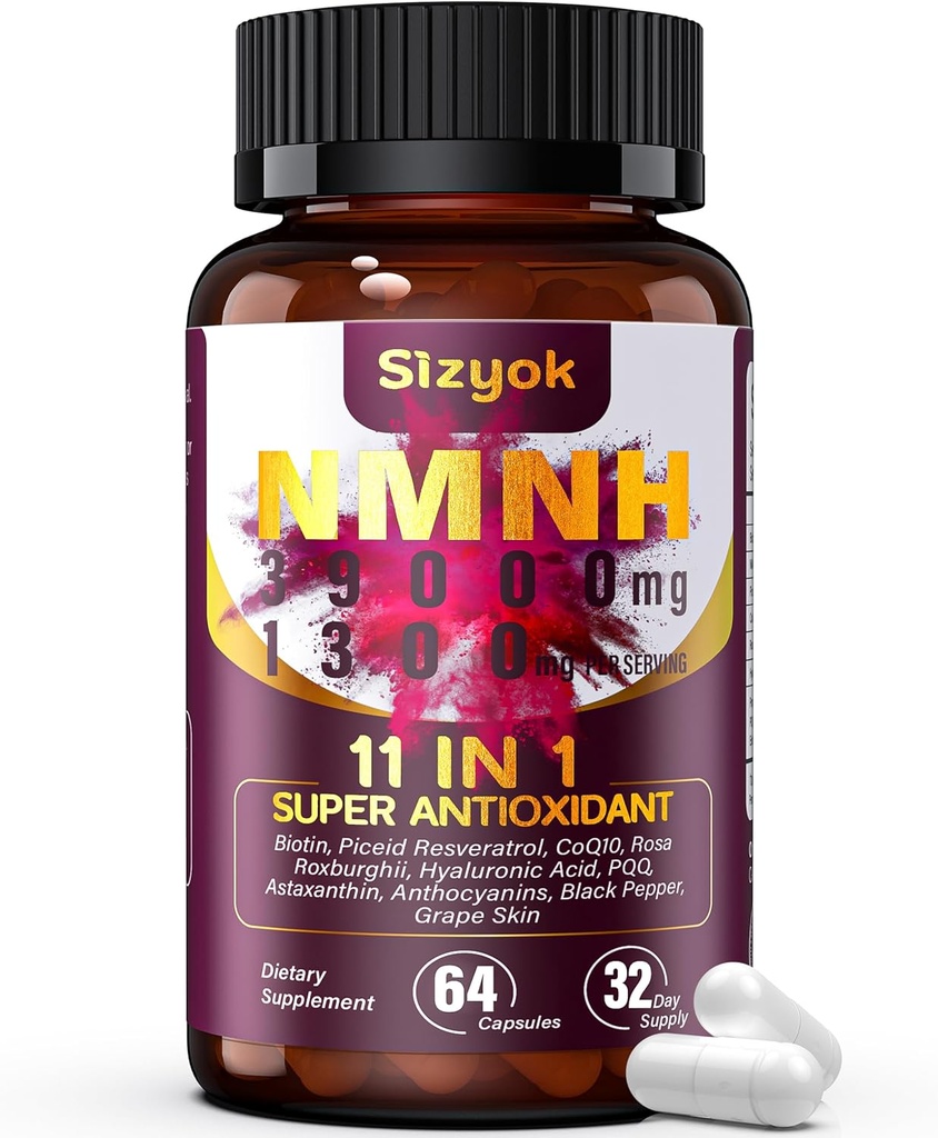 NMNH の補足(Dihydronicotinamide Mononucleotide) 600mg、NAD Resveratrol、CoQ10、Biotin及びHyaluronic酸と補って下さい サポート細胞エネルギー、Metabolism及び皮のウェルネス、64のカプセル