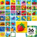 記憶一致のゲーム、トドルのための 72 PCS 性質の主題の一致カード 36 組の前の学校のための記憶カード 4 5 6 歳