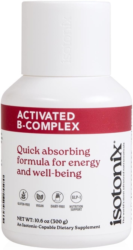 Isotonix Activated B Complex – Vegan B Vitamin Supplement for Energy, Stress Relief, and Nervous System Health – Isotonic Drinkable Formula – 90 Servings
