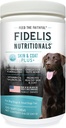 FIDELISの皮及びコートPlus+の犬の皮及びコートの補足、オメガ3、ビタミンE、犬、脂肪酸、健康な皮、光沢があるコート、大人、大きい及び小さい、米国、野菜味、120の柔らかい咀嚼でなされる