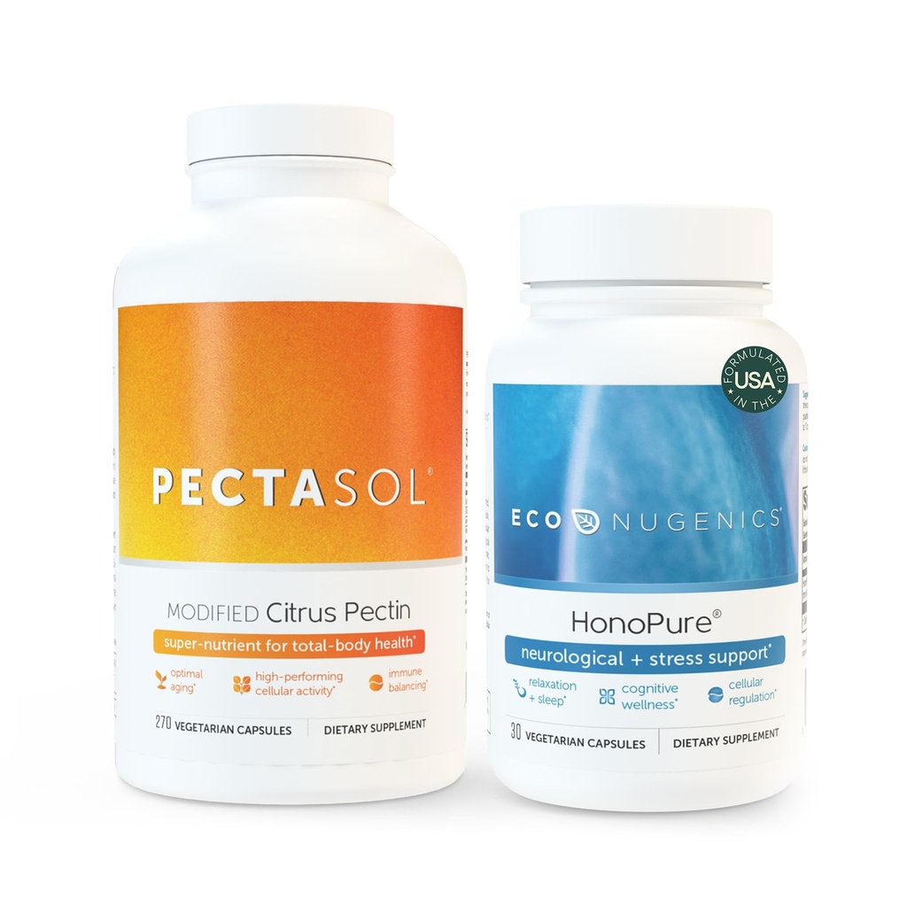 EcoNugenics Ultimate Cellular Health & Immune サポートパック | HonoPure - Magnolia Bark Extract、120カプセル|PectaSol-C変更されたCitrus Pectin、270カプセルバンドル