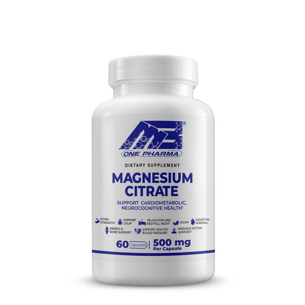 MB 1 のマグネシウムのクエン酸塩 500mg - 筋肉、神経、睡眠及び骨サポートのための高吸収の方式 - 完全菜食主義者、非 GMO - 消化及び中心の健康 - 60 帽子 - 60 日の供給