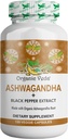 Organic Veda Ashwagandha Supplements, 1500mg - Ashwagandha Capsules with Black Pepper Extract - Made from Pure 100% Organic Ashwagandha Root - Mood Support Supplement & Energy, 120 Veggie