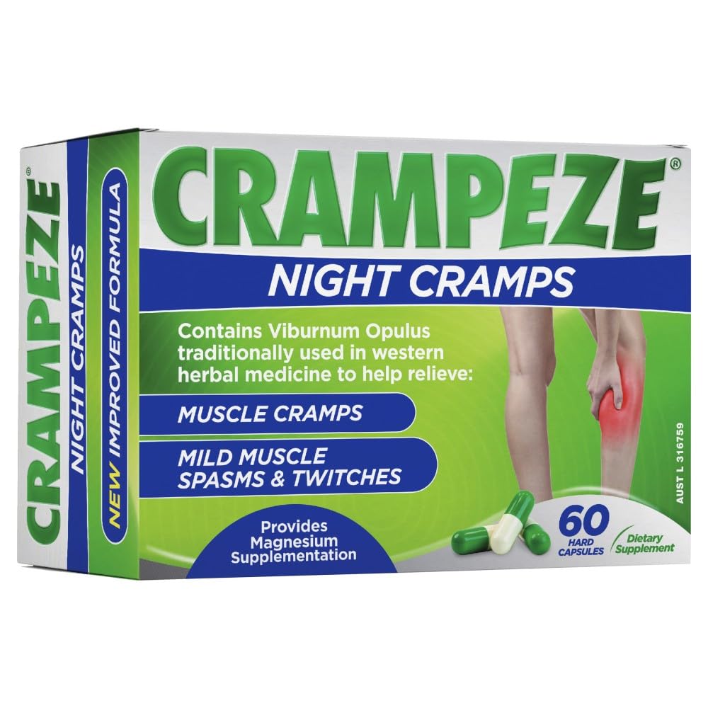 Crampeze夜は筋肉衝突、鉱泉及び疲れた足60のカプセルの自然な救助を運んで下さい