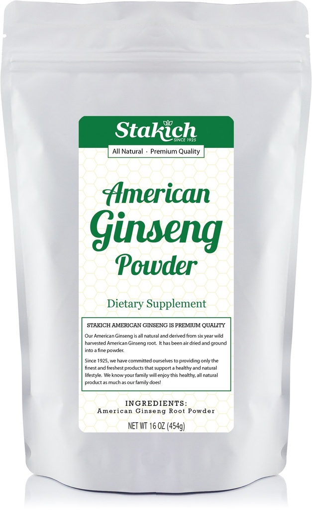 Stakich American Ginsengの根の粉- 1ポンド-純粋(1ポンド)