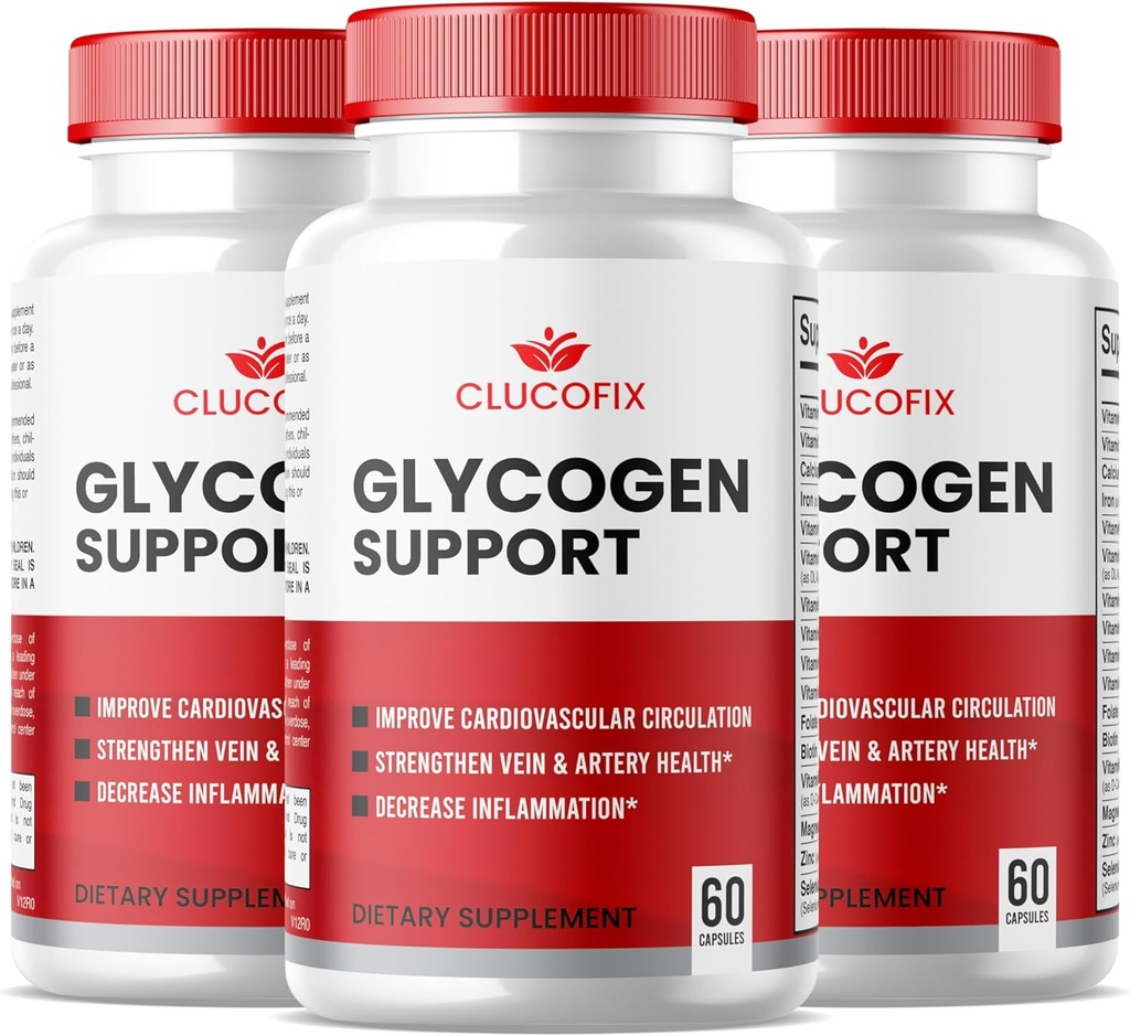 (3パック)ClucoFix Glycogenサポートカプセル - ClucoFix Glycogenヘルス&ウェルネスマルチビタミンサポートサプリメントピル - ClucoFix Glycogen - ClucoFix Glycoアドバンストフォーミュラサポートレビュー