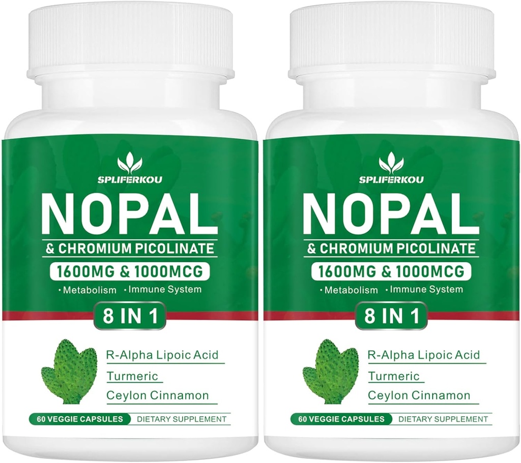 スーパーノパル1600mg、Rアルファリポ酸、ターメリック、120カプセル(60のサービング)とPrickly Pearの補足