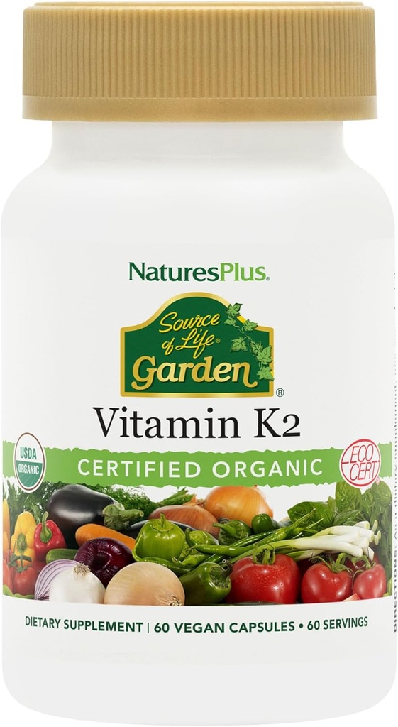 Nature's Plus Sol Garden VIT K2 120 mcg Vカプセル、60 カウント