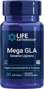 Life Extension Mega GLA Sesame Lignans, Omega-6 Fatty acids to Promote a Healthy inflammatory Response, Gluten Free, Non-GMO, 30 softgels