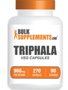 BulkSupplements.com Triphalaカプセル - アスラ、ハリタキ、ビブヒタキとTriphalaサプリメント - グルテンフリー、サービングあたり3カプセル、270個(パッケージ1)