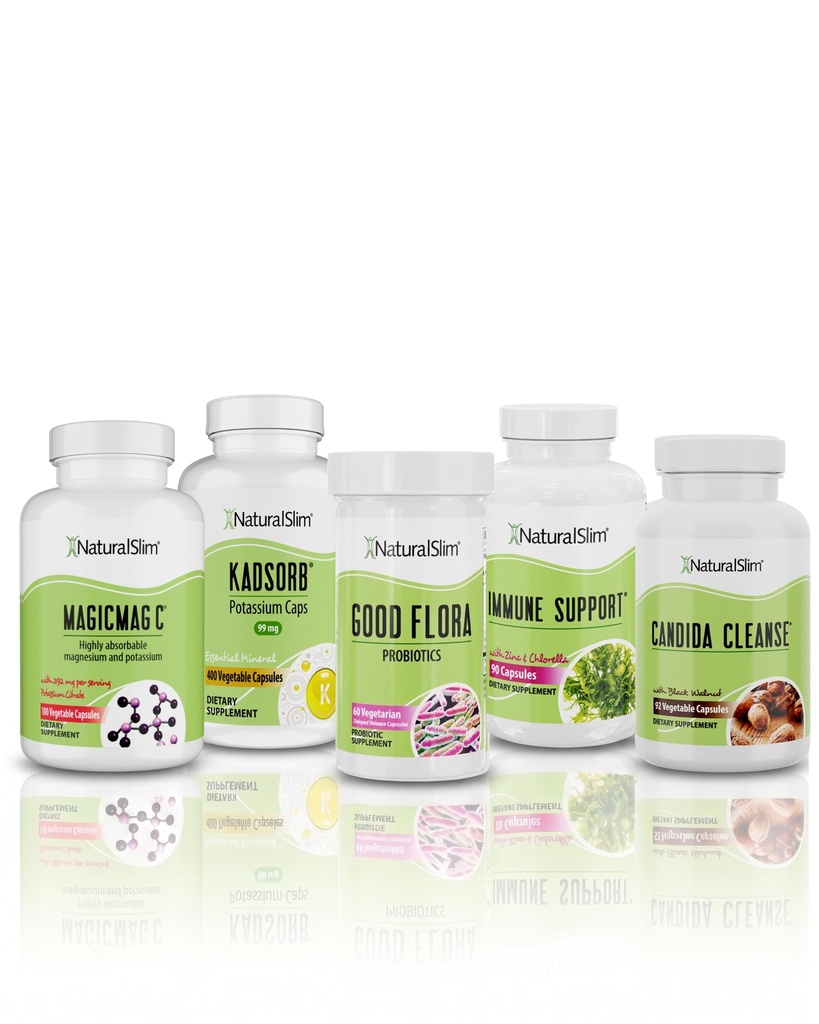 洗浄のためのNaturalSlim Superbバンドル - 消毒キット、マジックCとカドソルブサプリメント  より良い消化、免疫システム&腎臓サポート  ビーガン、Frank Suarezによってフォーミュレート