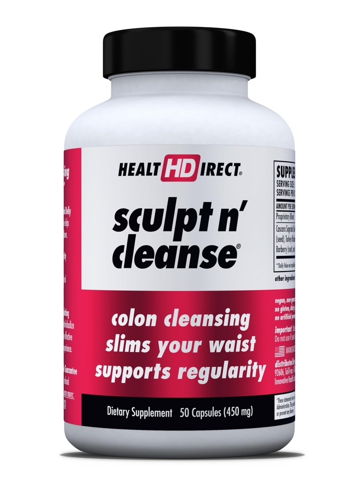 HEALTH DIRECT Sculpt n'クレンジング - 消化の健康と規則性のためのハーブコロンクレンジング - 天然デトックス&ガットフラッシュサプリメント - 50 ベジギーカプセル