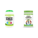 Orgainの有機性植物ベースの蛋白質の粉+スーパーフードの緑の粉の束(1.59lb + 0.62lb)