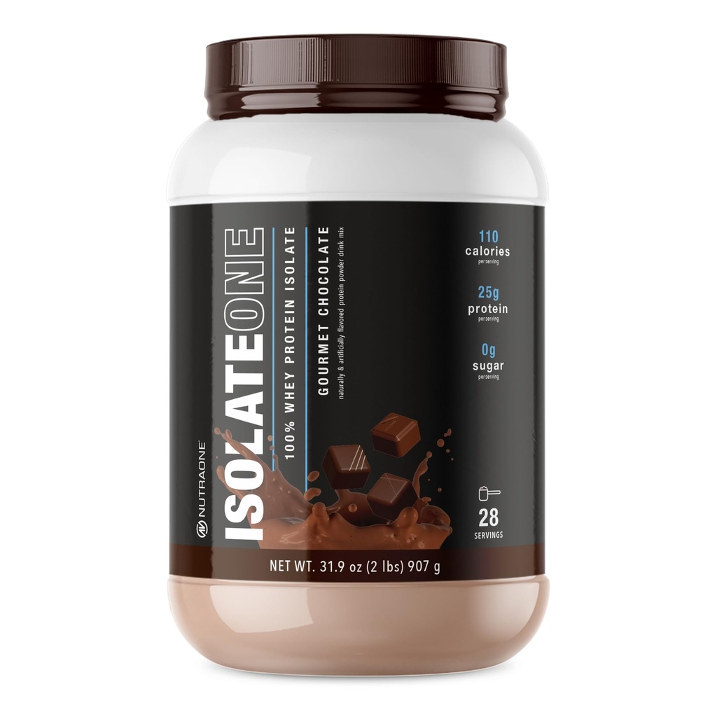 NutraOne IsolateOneの心配の隔離蛋白質の粉100%の純粋なWheyの隔離の粉(Gourmetのチョコレート- 2つのlbs)