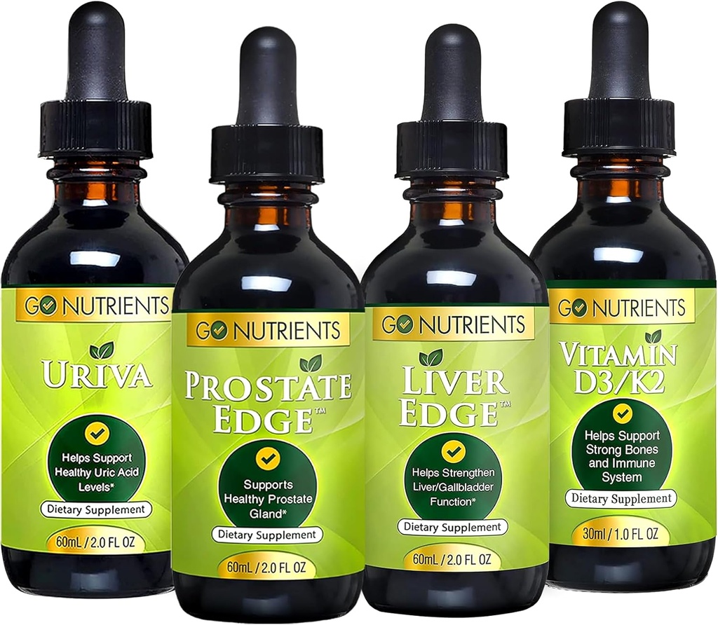 ゴーNutrientsメンズヘルスバンドル - ビタミンD3 / K2、肝臓エッジ、前立腺エッジ、尿素 - 骨、肝臓、前立腺、および尿酸の健康のための包括的なサポート - エネルギー、バイタリティ、およびボディ防衛をブースト